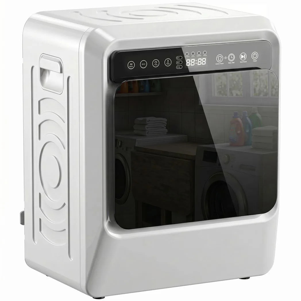 5kg Vented Tumble Dryer, 1000W Compact Tumble Dryer with Smart Drying, Freestanding Stackable Clothes Drying Machine