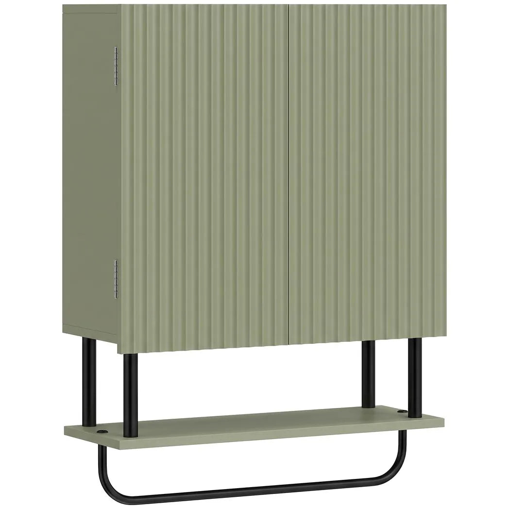 Bathroom Wall Cabinet Modern Space Saver Wall Mounted Cabinet Doors Storage Green