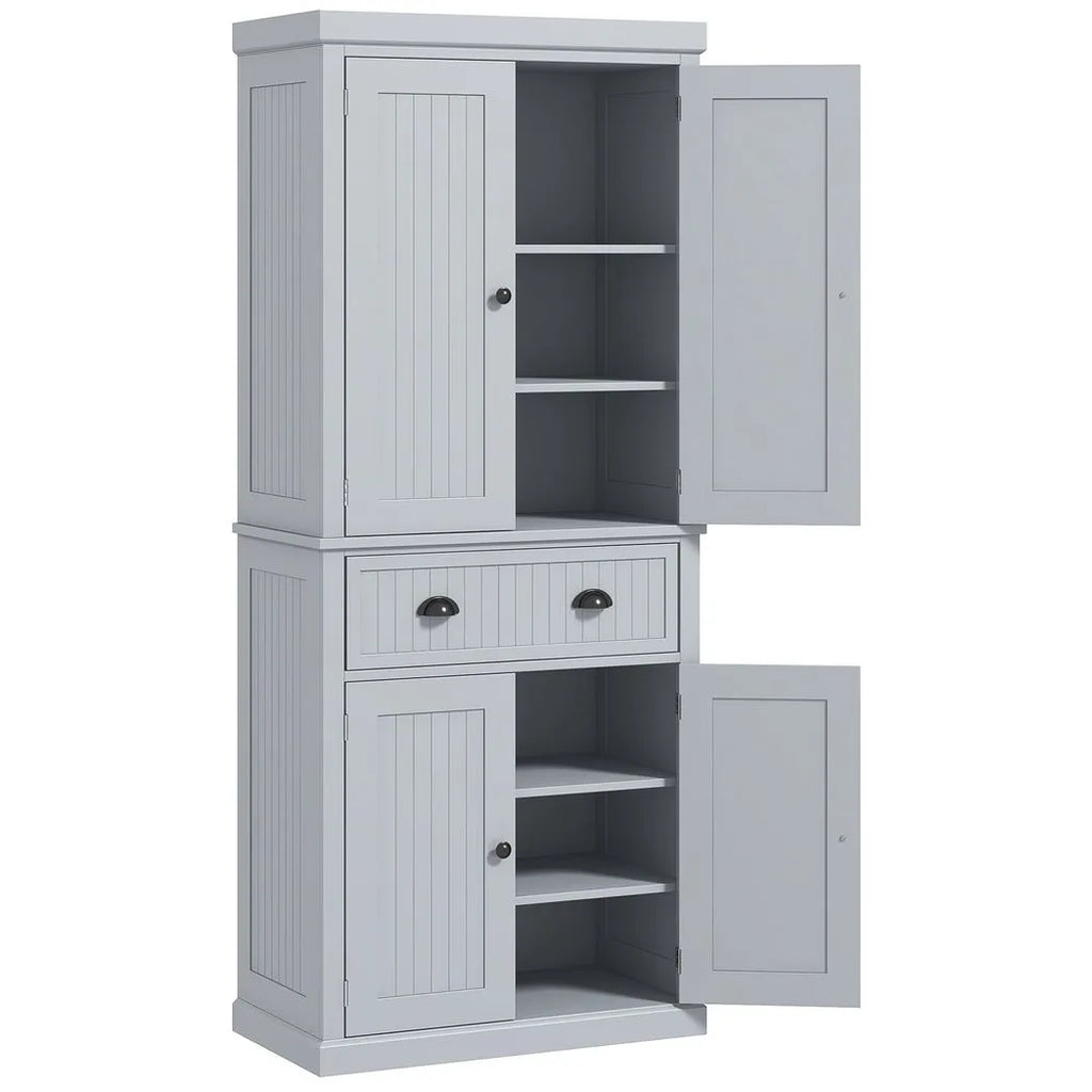 Multi-Storage Mid-Century Kitchen Cabinet - Grey
