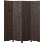 Wave Fibre Freestanding Folding Privacy Screen Panels, Room Divider, Dark Brown