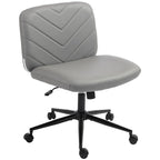 Home Office Desk Chair Height Adjustable Swivel Chair Cross Legged Wide Seat Swivel Wheels Grey