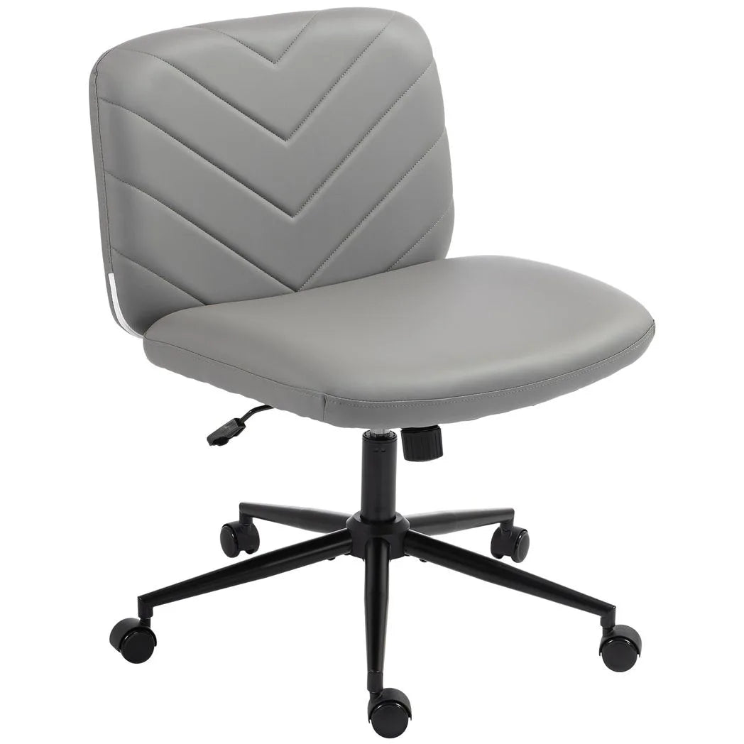 Home Office Desk Chair Height Adjustable Swivel Chair Cross Legged Wide Seat Swivel Wheels Grey