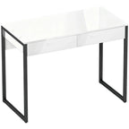 High Gloss Work Table, with Drawers - White