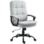 Linen-Look Double-Padded Office Chair - Grey