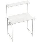 HOMCOM Computer Desk, 80cm Home Office Study Table with Hutch Shelf, Cup Holder, Headphone Hook, White