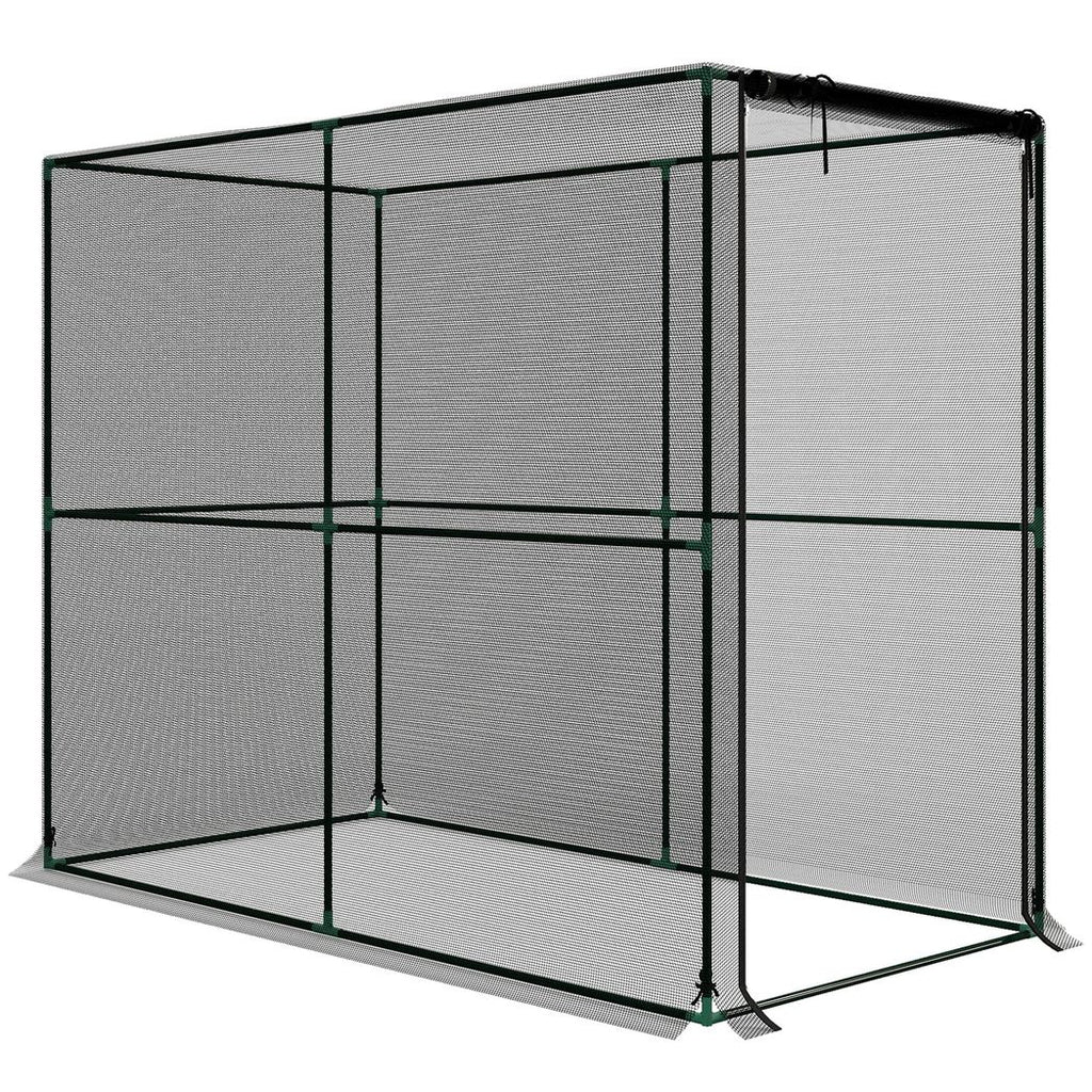 Outsunny Fruit Cage Bird Netting, Brassica Cage Plant Protection Tent with Zipped Door, Anti Bird, Insects, Small Animals, Black