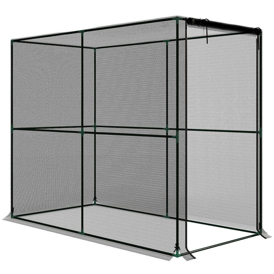 Outsunny Fruit Cage Bird Netting, Brassica Cage Plant Protection Tent with Zipped Door, Anti Bird, Insects, Small Animals, Black