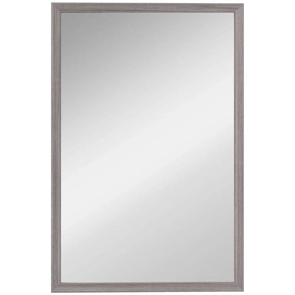 Wall Bathroom Mirror, 40 x 60 cm Wall-Mounted Mirror for Living Room, Bedroom, Hallway, Grey