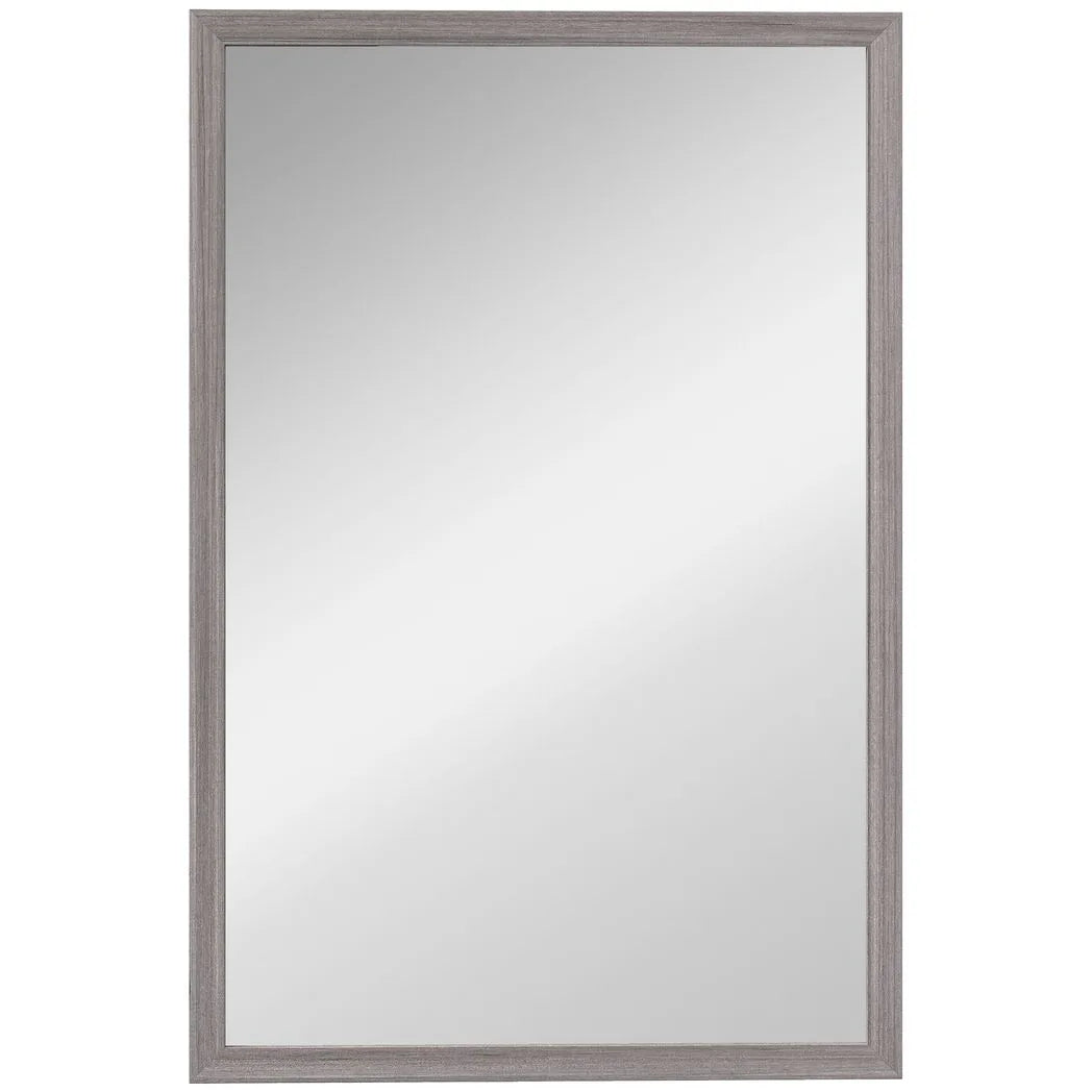 Wall Bathroom Mirror, 40 x 60 cm Wall-Mounted Mirror for Living Room, Bedroom, Hallway, Grey