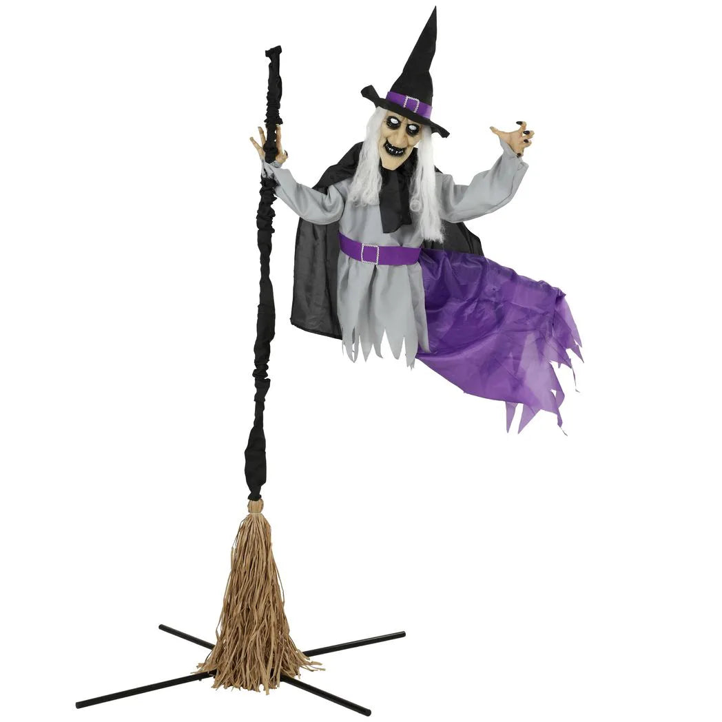 Animated Flying Halloween Witch — 200cm