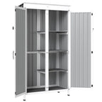 Outsunny Outdoor Storage Cabinet with Removable Shelves, Garden Tool Shed with Asphalt Roof, White and Black