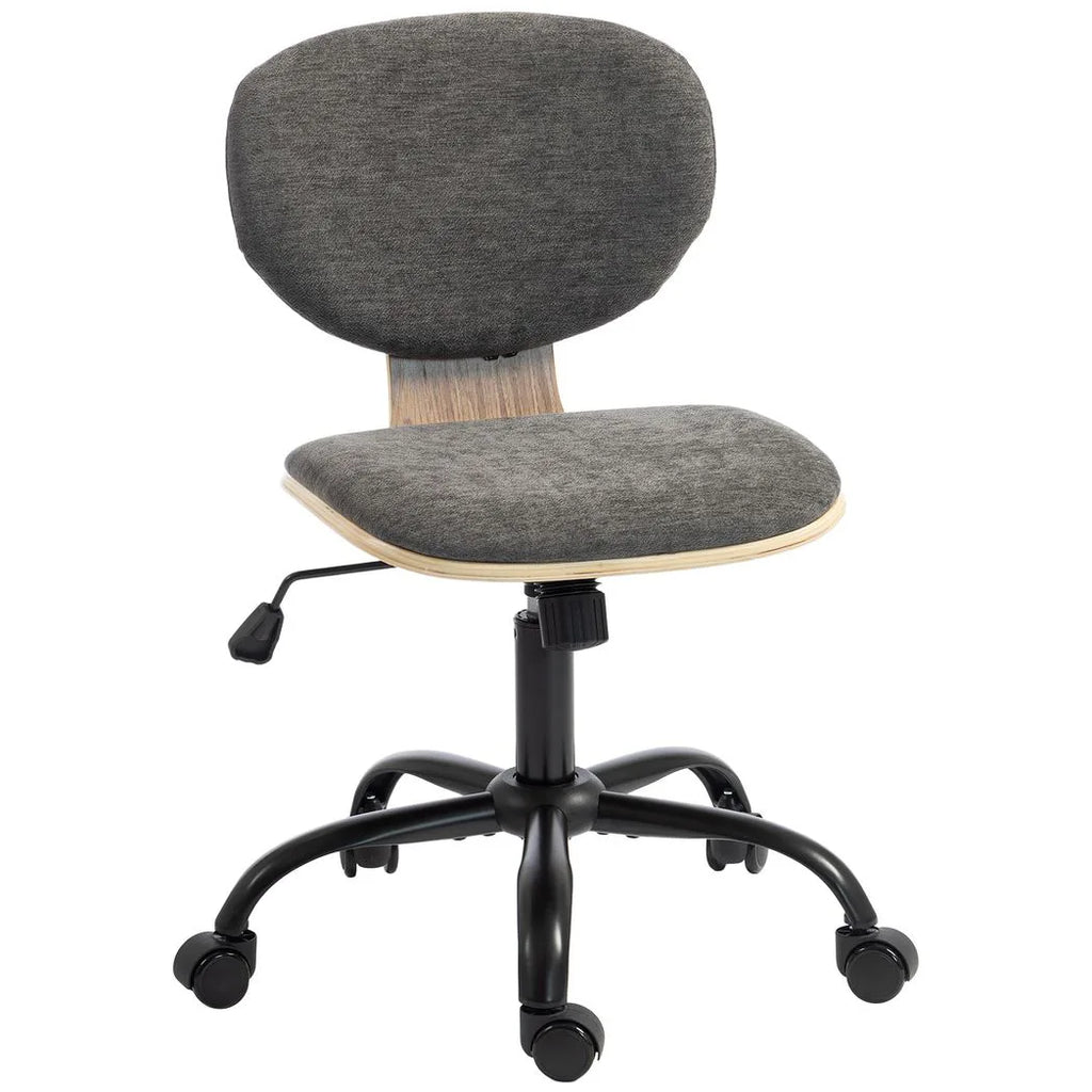 Home Office Desk Chair Rocking Function Ergonomic Swivel Chair with PU Wheels, Grey