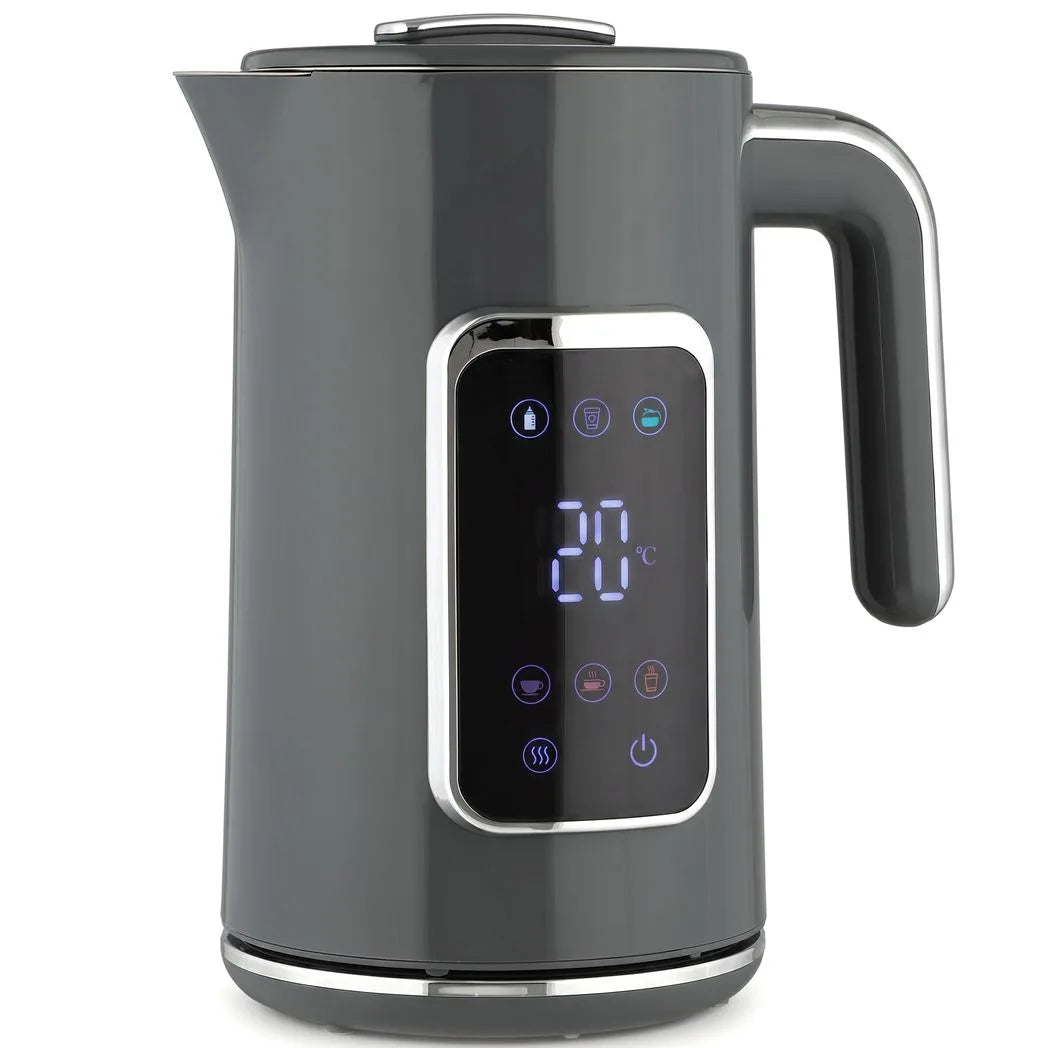 Electric Kettle, 1.7L Fast Boil 3000W Water Kettle with LED Display, Adjustable Temperature, Keep Warm Function, Grey