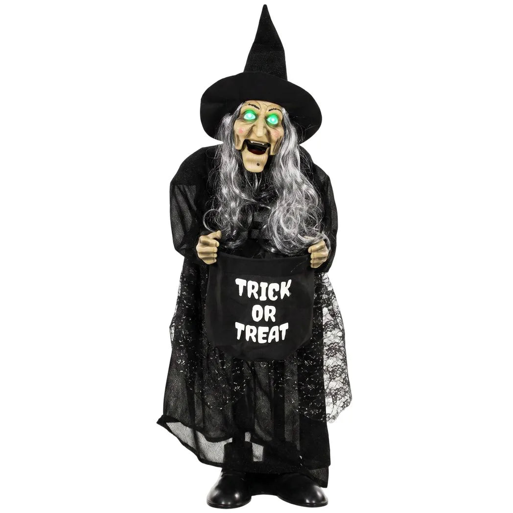 Animated Halloween Witch with Light-Up Eyes — 94cm