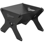 Outsunny 2-In-1 Portable BBQ Grill and Camping Fire Pit, Tabletop Charcoal Barbecue Grill with Gripper, Gloves and Carry Bag