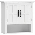 Bathroom Wall Cabinet, Medicine Cabinet, Kitchen Cupboard with 2 Doors and Adjustable Shelf, White