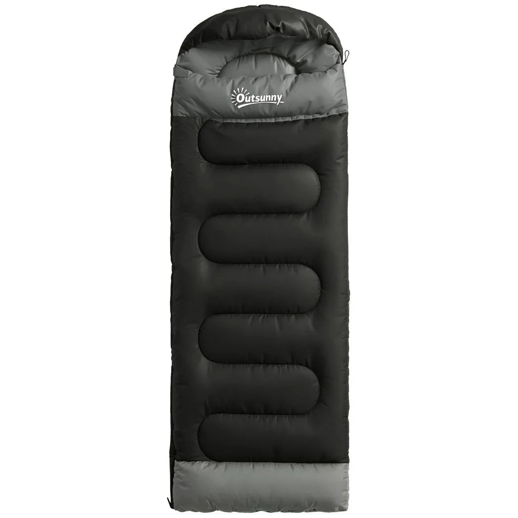 Outsunny Sleeping Bag for Adults, Lightweight & Compact Sleeping Bag, 3 Seasons, Black