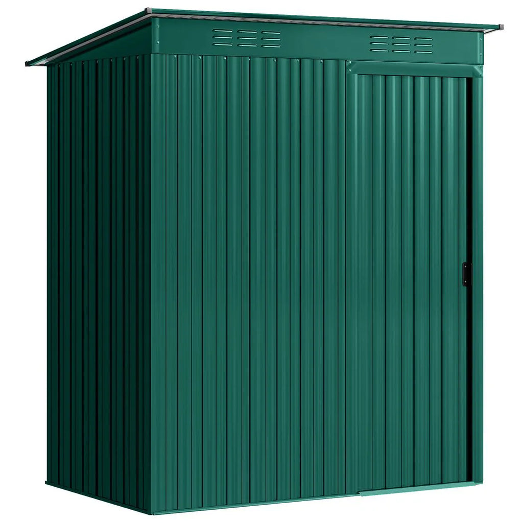 Outsunny 5 x 3.5ft Metal Garden Storage Shed with Effortless Assembly and 2 Pairs of Gloves, Waterproof Outdoor Shed, Green