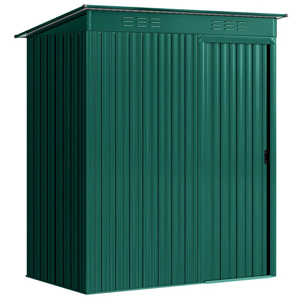 Outsunny 5 x 3.5ft Metal Garden Storage Shed with Effortless Assembly and 2 Pairs of Gloves, Waterproof Outdoor Shed, Green