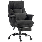 Office Chair, 180kg Heavy Duty Linen Computer Desk Chair with Lumbar Support, Wide Seat, Spring Cushion, Black