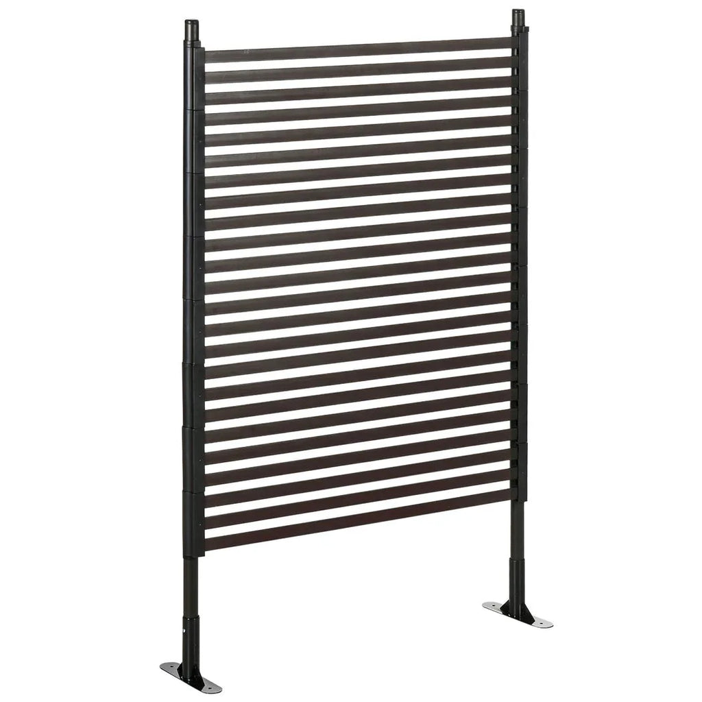 Outsunny Garden Fence with 2 Standing Ways for Hard & Soft Ground, Decorative Outdoor Divider, Animal Barrier Fence, Brown