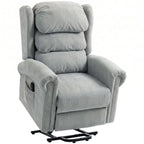 Velvet-Feel Electric Riser Recliner Chair - Grey