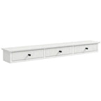 Shelf Wall-Mounted Storage Shelf Shelving Unit MDF 93 x 15 x 10 cm Entryway Kitchen Living Room, White