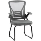 Office Chair, Ergonomic Desk Chair No Wheels with Mesh Backrest and Steel Legs for Home Conference Room, Dark Grey