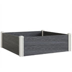 Outsunny Vinyl Raised Garden Bed Kit, 3 x 3 x 1ft Modular Elevated Garden Box with Slotting Legs and Open Bottom, Dark Grey