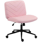 Home Office Desk Chair Height Adjustable Swivel Chair Cross Legged Wide Seat Swivel Wheels Pink