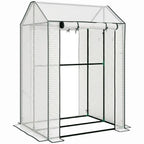 Outsunny Green House, Mini Greenhouse with 2 Roll-up Doors, Vent Holes and Reinforced Cover, 100 x 80 x 150cm