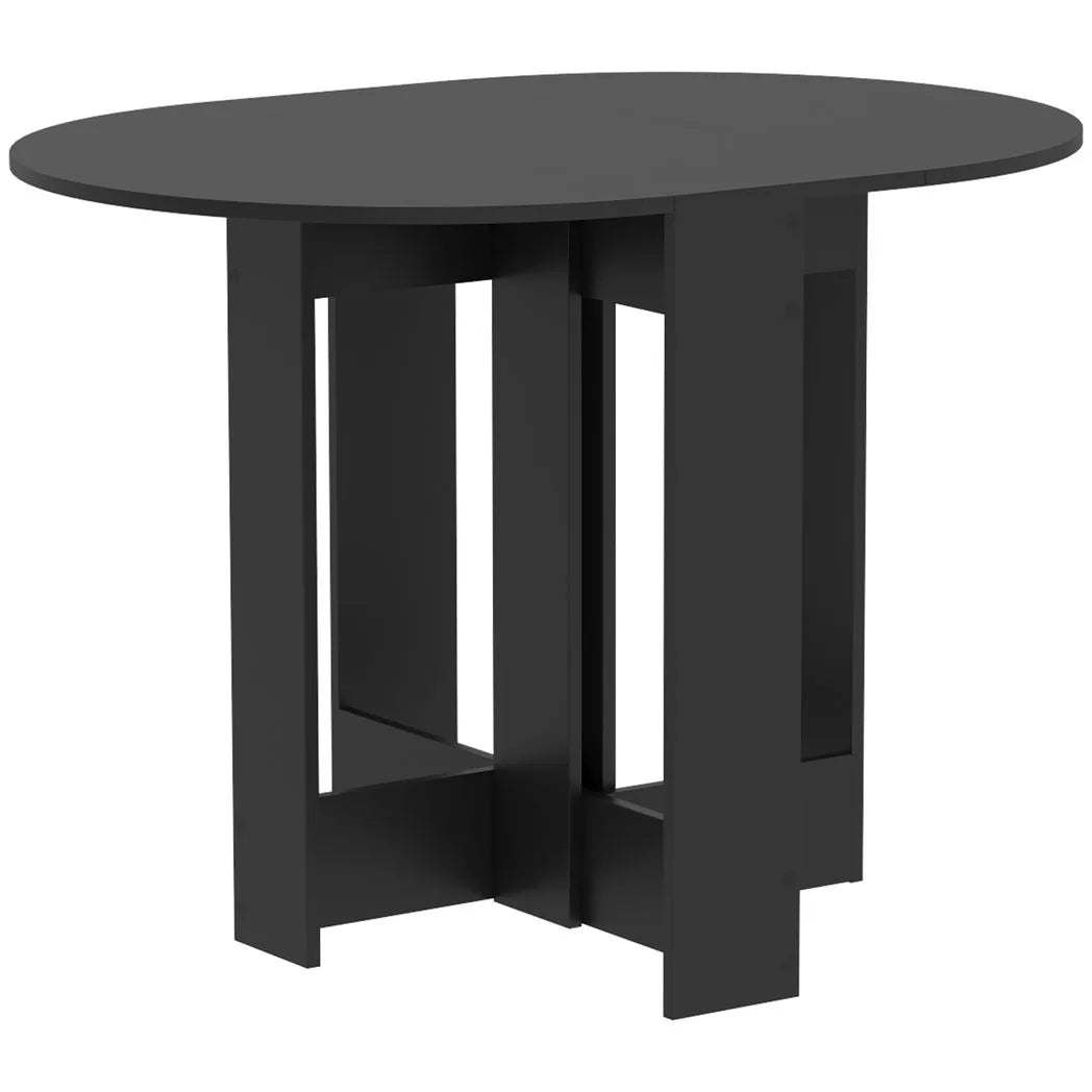 Folding Dining Table, Drop-Leaf Table with Foldable Leaves for Small Spaces, Kitchen, Dining Room, Black