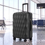 2-Piece Luggage Set, ABS Hard Shell Carry On Suitcase Set with TSA Lock, Spinner Wheels, 12/20 inch, Black
