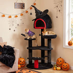 Gothic Halloween Cat Tree — Black, 155cm