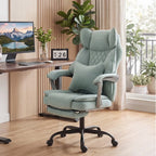 Executive Office Chair, Leathaire Big and Tall Office Chair 180 kg with Wide Seat, Reclining, Lumbar Support, Blue