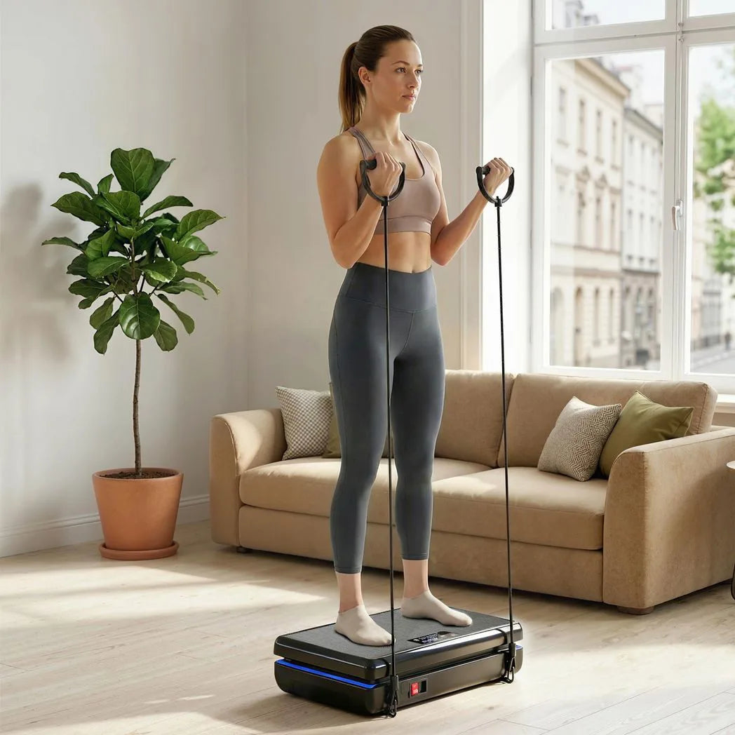 SPORTNOW Vibration Plate Exercise Machine with 120 Speed Levels, 5 Programs, Quiet Vibrating Plate with Resistance Bands