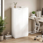 120 cm Tall Storage Cabinet Cupboard, 3-Tier File Organiser Wooden Filing Cabinet, White
