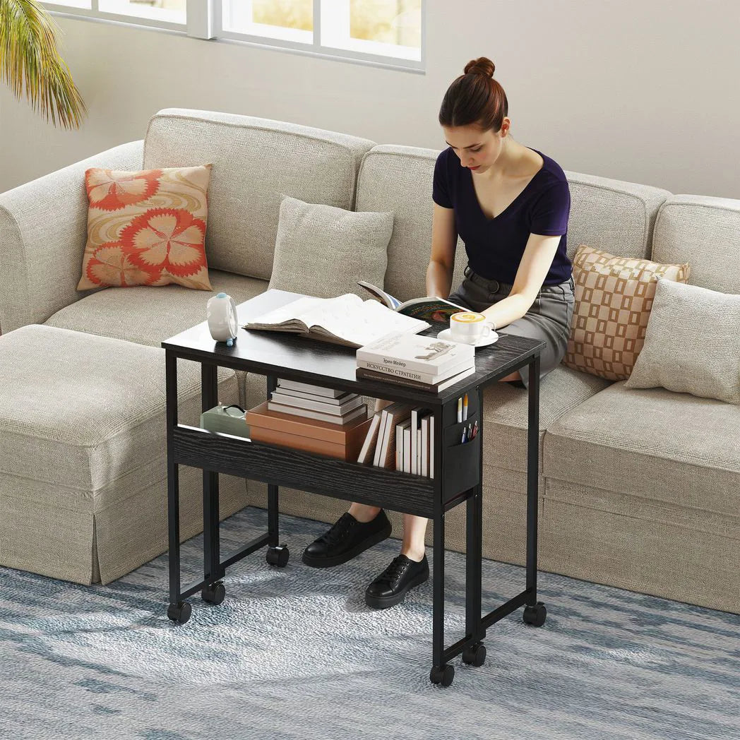 HOMCOM 80 cm Drop Leaf Writing Work Desk - Black