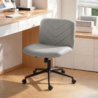 Home Office Desk Chair Height Adjustable Swivel Chair Cross Legged Wide Seat Swivel Wheels Grey