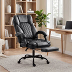HOMCOM Executive Home Office Chair Reclining Function Footrest Computer Desk Chair High Back, Black