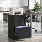 HOMCOM 2-Drawer Filing Cabinet with Lock - Black