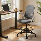 Painting Chair, Mesh Computer Desk Chair with Flip-up Armrests, Grey