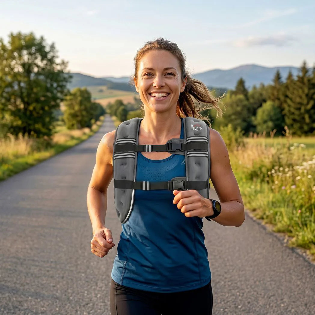 8KG Weighted Vest, Running Weight Vest with Adjustable Strap, Convenient Pocket and Reflective Strips for Men and Women