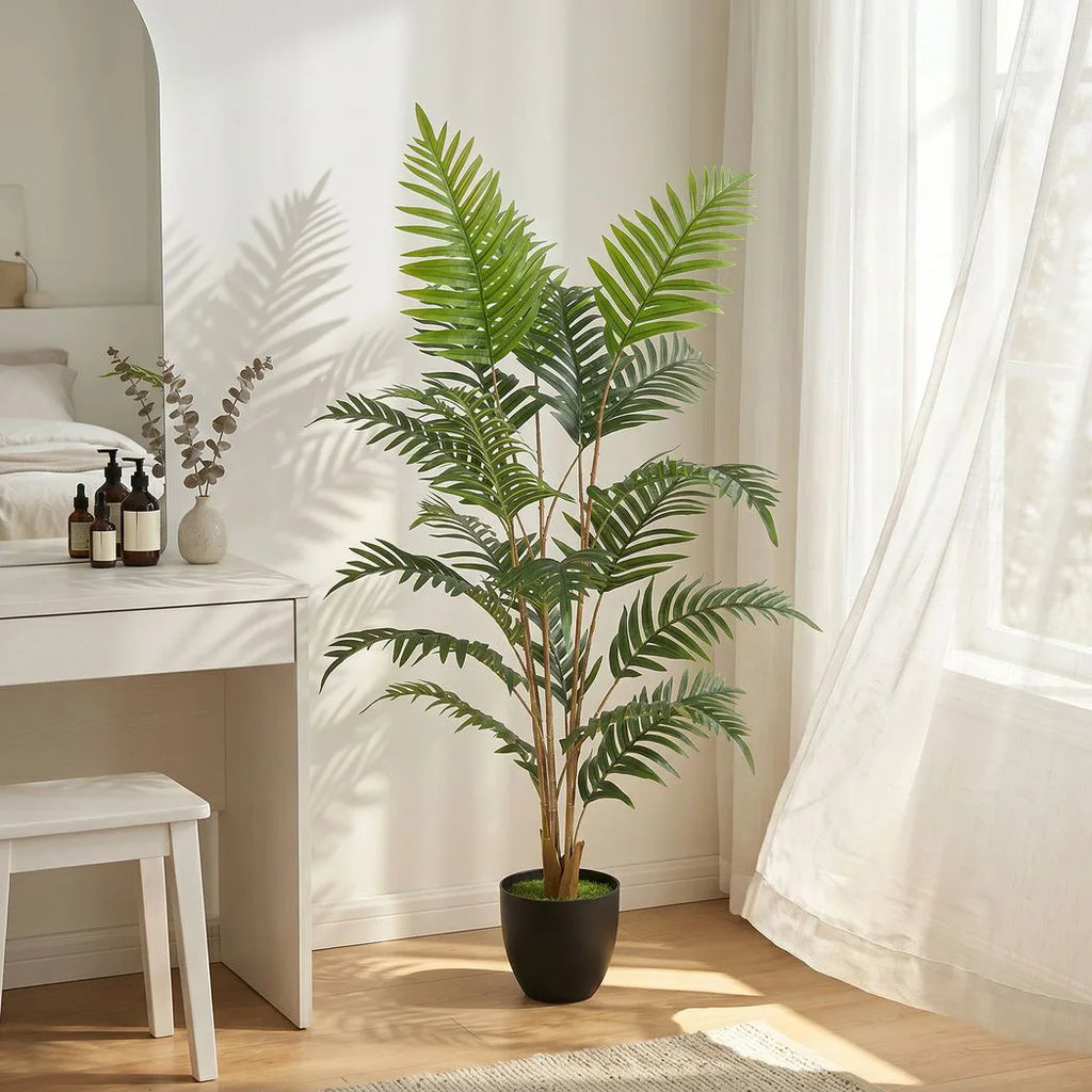 Artificial Fern Topiary Tree, Realistic Artificial Plant in Cement Pot, Fake Plant, 120cm