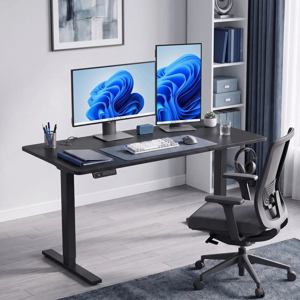 Standing Desk Memory Control Height Adjustable Desk 2 Cable Holes LED Display Sit Stand Desk Black