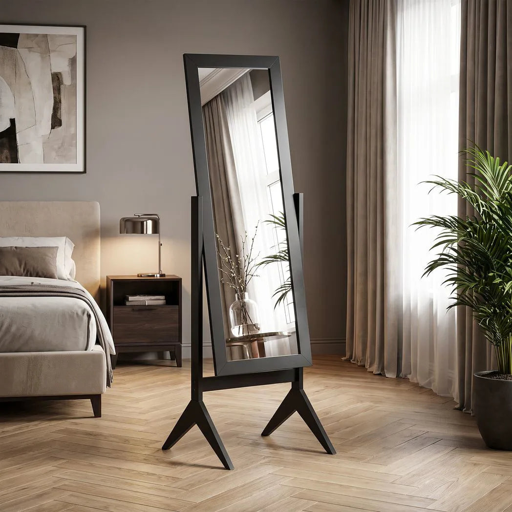 Freestanding Adjustable Angle Dressing Mirror, Full Length Mirror for Bedroom, Living Room, 148 x 47 cm, Black