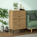 Modern Chest of Drawers with 4 Drawers - Oak