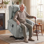 Velvet-Feel Electric Riser Recliner Chair - Grey