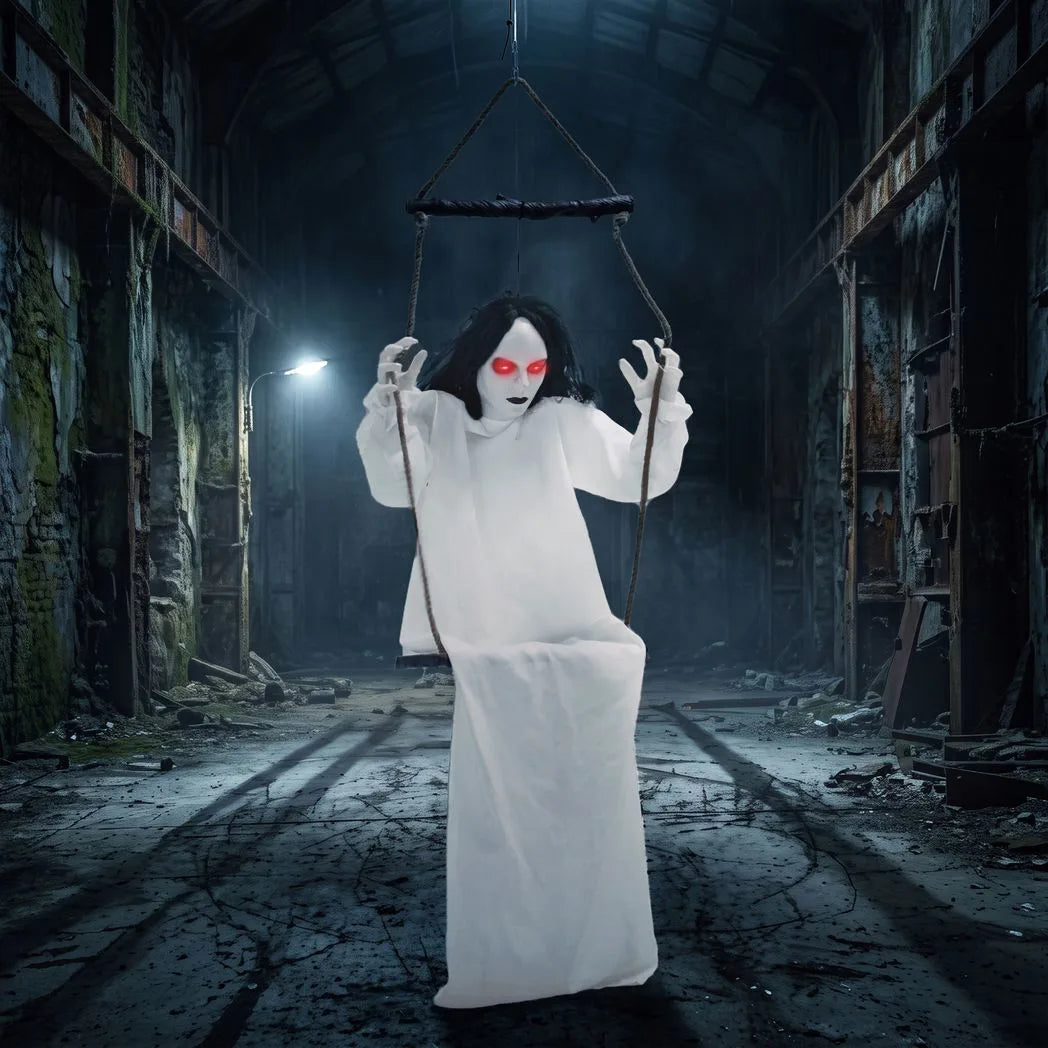 Animated Hanging Halloween Swing Ghost — 170cm