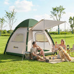 Outsunny Inflatable Camping Tent with Rainfly, 2-3 Man Air Tent 3000mm Waterproof Blow Up Tents, Beige